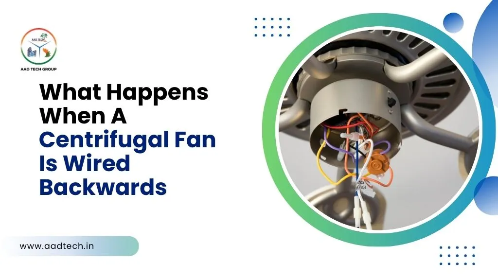 Close-up of wiring inside a centrifugal fan