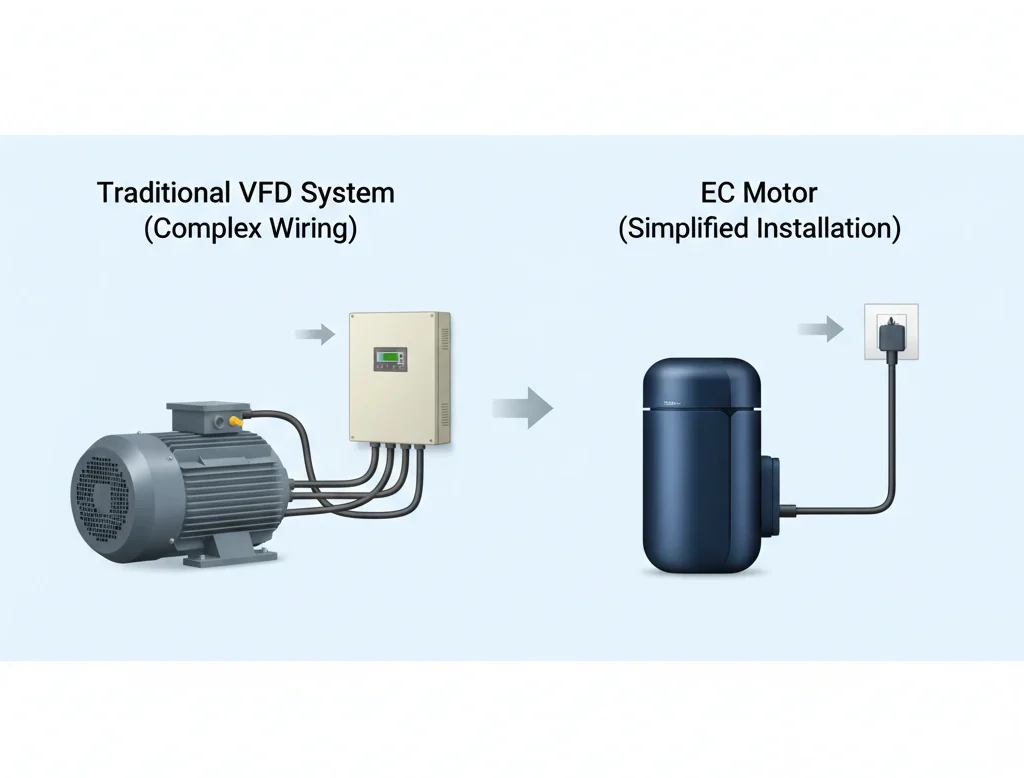 Electronically commutated motor vs VFD wiring setup