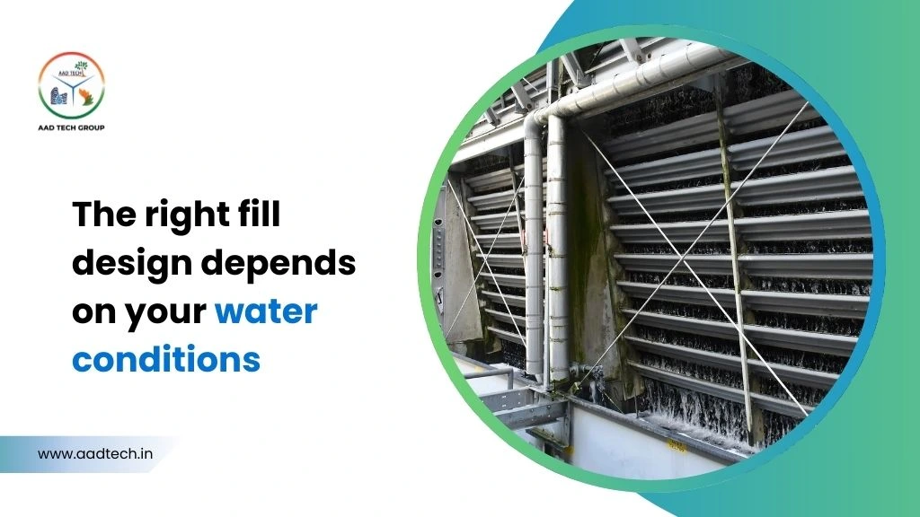 my blog name is Cooling Tower Fill Selection for Indian Water Conditions: Why We Recommend Splash Packing for High-TDS Sites and When Structured Pack Works. and the keyword is "cooling tower fill", so give me alt text of less than 60 characters and title and description.