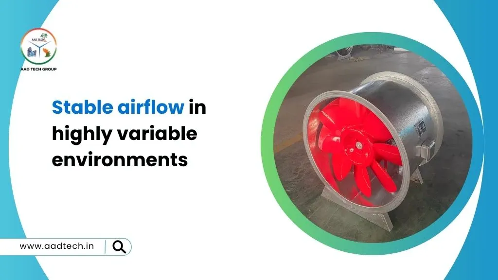 Industrial EC fan for stable airflow in textile plant variable environments.